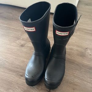 Hunter Boots, Classic Short, Black, Size 6